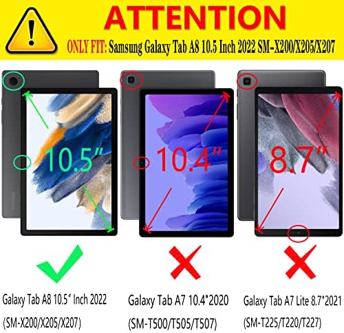 Slučaj DMLUNA za Samsung Galaxy Tab A8 10,5 inč 2022 SM-X200/X205/X207, SID PU LEACH SMART zaštitni poklopac Folio, sa sklopivim