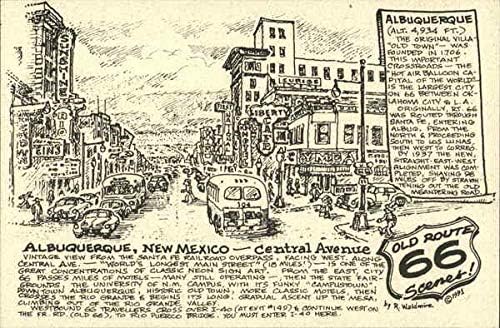 Središnja avenija Albuckerke, Novi Meksiko, Sjeverna Karolina originalna Vintage razglednica