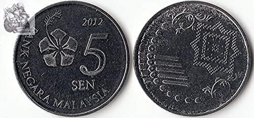 Azija Nova Malazija 5 bodova Coin Year Slučajna kolekcija darova na strani kovanica