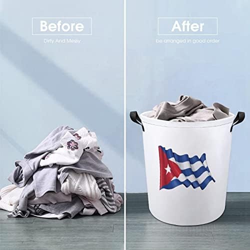 Velika košara za rublje s kubanskom zastavom, torba za pranje rublja s ručkama za prijenosni studentski dom
