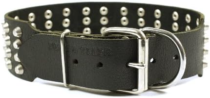 Dean & Tyler Leather Dog Collar 4 Row Studs Black - 38 do 2 1/4 Širina. Stavit će veličina vrata 36 '' - 40 ''. Ima mješavinu