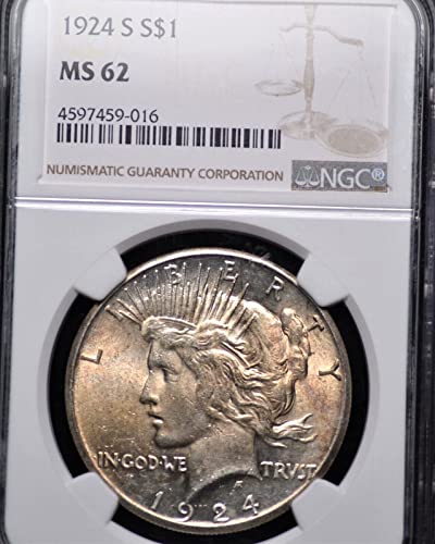 1924. s mirom srebrni dolar necirkulirani rijetki MS/BU polu-ključ datum američkog novčića $ 1
