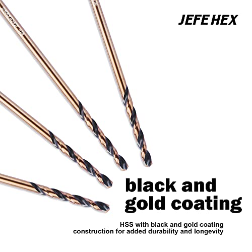 Jefe Hex 3/32 inča HSS -a za bušenje dužine dužine, podijeljena točka od 135 stupnjeva, idealno za bušenje na čeliku, bakra,