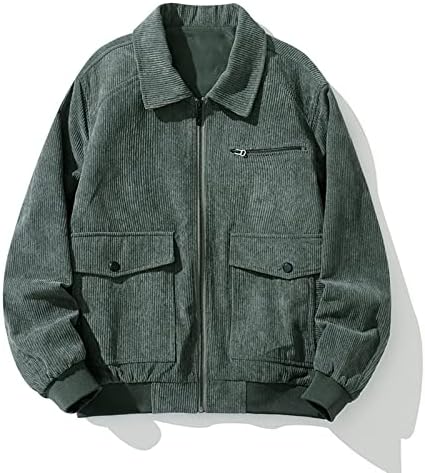 Muški zimski kaput Corduroy plišani zadebljani veliki kruti rever u boji labav jagnje jakna
