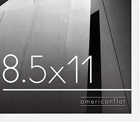 AmericanFlat 8.5x11 okvir za slike u bijelom - tanki granični okvir za fotografiju s staklom otpornim na razbijanje - vodoravni