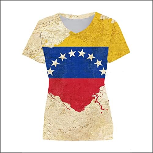 Ženske kratke rukave majice Dan neovisnosti Dan tiskanih domoljubnih košulja Odjetna ležerna majica košulja tunika bluza