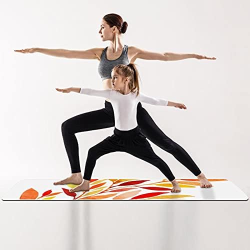 Debela Protuklizna prostirka za vježbanje i fitness 1/4 s akvarelnim printom jesenskog lišća za jogu, pilates i podnu kondiciju