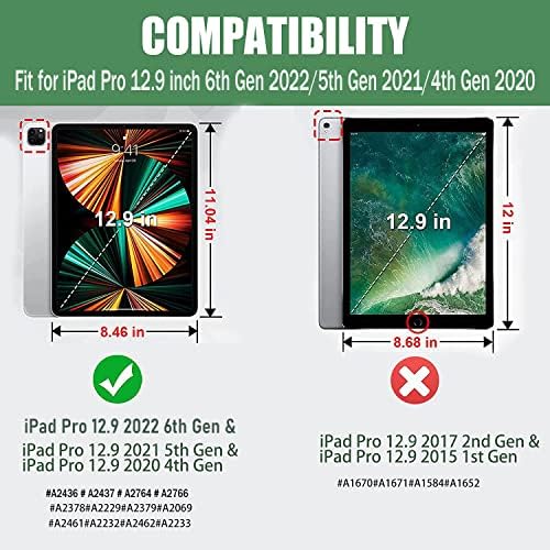 iPad Pro 12,9 Slučaj 5. generacija 2021. - Slučaj za Apple iPad Pro 12,9 Slučaj 4. generacija 2020 iPad Pro 6. Gen Cover