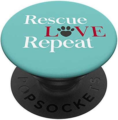 Rescue Love Ponavljanje za ljubitelje mačke i psa Popsockets Popsockets Popgrip: Zamjenjivi prianjanje za telefone i tablete
