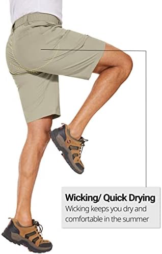 Puli muški teretni planinarske kratke hlače, vodootporni rastez na otvorenom kratke hlače 10 inča lagano brzo suho za ljetni