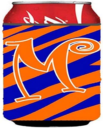 Caroline blaga cj1036-mcc pismo m Početna tigrasta pruga plava i narančasta limenka ili zagrljaj za boce, može se hladiti