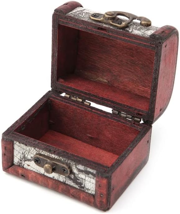 207 drvena gusarska kartica kutija za pohranu nakita držač kućišta Vintage Škrinja s blagom mali nakit