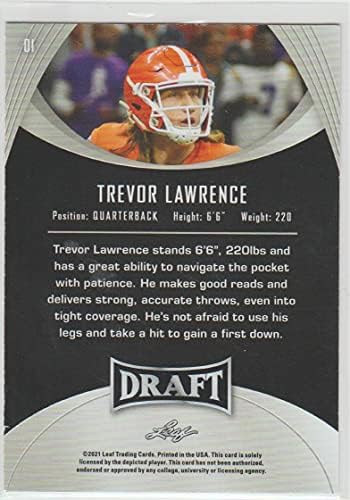2021 Nacrt listova 1 Trevor Lawrence Clemson Tigers XRC Jacksonville Jaguars NFL Football Card NM-MT