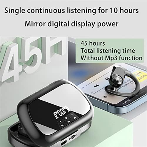 ZZWXWA Bluetooth slušalice, bežične ušne ušice s kukama za uši, Bluetooth 5.3 Čarobna podrška SD kartica, digitalni zaslon