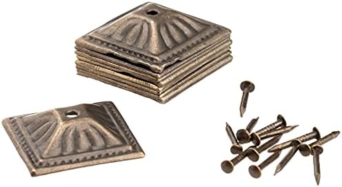 Dobijte 10pcs 21x21mm Antikno brončano željezo presvlaka za nokte nakit kutija s kaučama ukrasnog tankog stud pushpin ukrasni