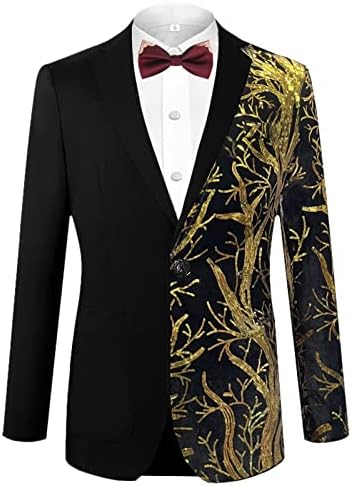 VNYEELFY MENS SLEDIN BLAzer Velvet odijelo jakna Shiny Tuxedo večera Prom vjenčanje