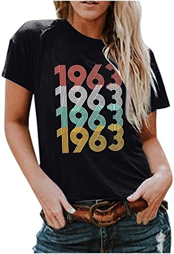 HGPS8W Vintage 60-godišnji rođendanski pokloni Smiješno 1963. Ljetne majice grafike grafičke majice casual kratki rukavi