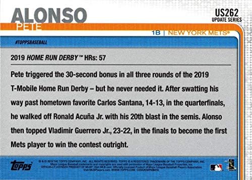 2019 Topps Update Baseball US262 Pete Alonso Rookie Card - Pobjeda 2019 Domaći Run Derby