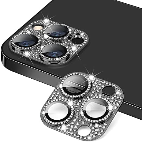 HSEFO za iPhone 12 Pro Max zaštitnik objektiva za kameru, Bling 3D Rhinestone dijamantni poklopac leće 9h, kalje od staklenog