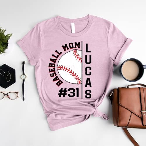 Personalizirana mama mama bejzbola, majice za bejzbol mama za žene, bejzbol mama pokloni, bejzbol tima mama pokloni