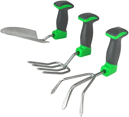 Bernini Ergonomski vrtni alatni set od 3, Vertikalna ručka vrtni alati za artritis zahtijeva manju snagu za vrtlarstvo, alati