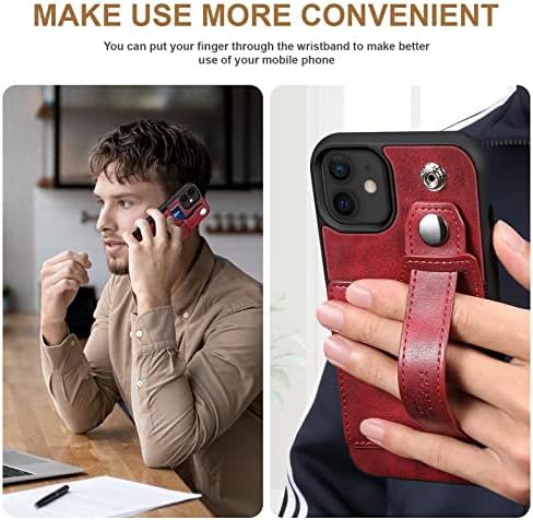 Torbica GoshukunTech za iPhone 12,torbica za iPhone Pro 12, utor za kreditne kartice su od umjetne kože, držač za ruke, gumeni