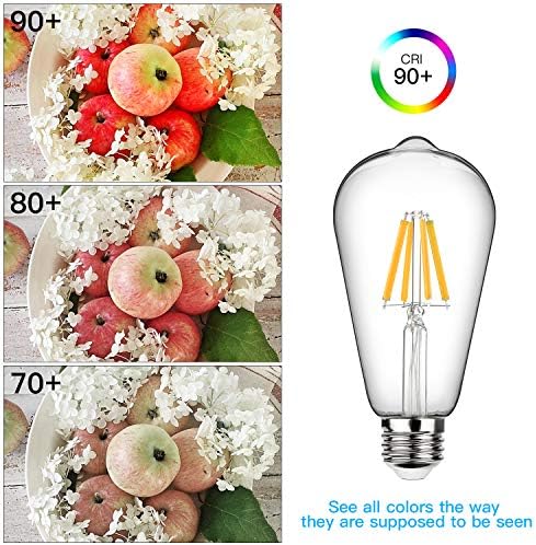 10 komada Edison led žarulja s mogućnošću zatamnjivanja, Dnevna bijela 5000K ekvivalent 60 vata, 6 vata, Visoka svjetlina