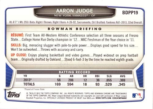 2013. Bowman Chrome Nacrt bira bejzbol BDPP19 Aaron Sudac Pre -Rookie Card - 1. Bowman Chrome Card
