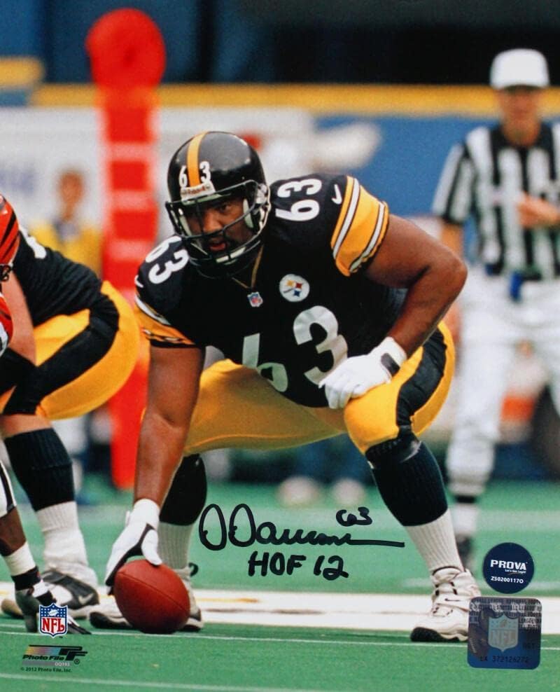 Dermontti Dawson Autographed Steelers 8x10 Stance PF Photo W/Hof- Prova *Black - Autografirani NFL fotografije