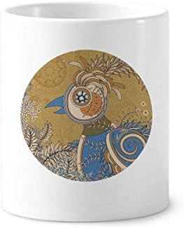 Cvjetni zlatni fazani Ukiyo-e lišće nosač četkice za zube Šalica Ceramička stalak za olovku