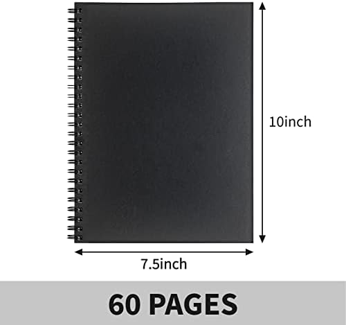 Dstelin prazna spiralna bilježnica, 1-pack, meka naslovnica, knjiga skica, 120 stranica / 60 listova, 10 inča x 7,5 inča,