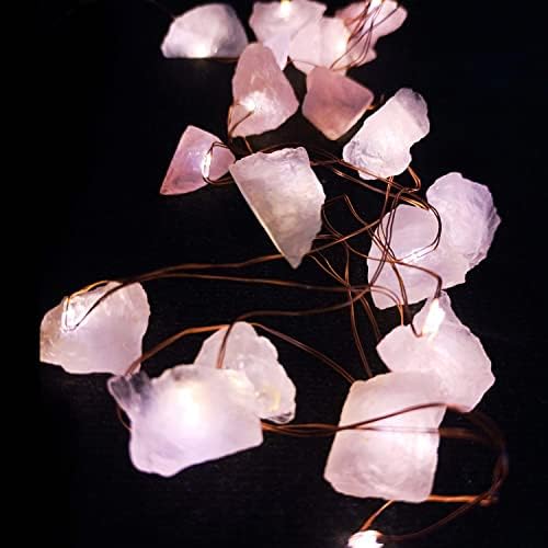 2 PCS 6.6ft 20 LED -a Natural Ametist Dekorativna svjetla kristalna kamena niza Svjetla nepravilna kristalna kamena ukrasna