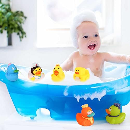 Abincee 30/50pcs Asortiman GUMBERSKE DJELE Igračke za kupanje s mrežom za skladištenje, mekani pribor za tuširanje za bebe