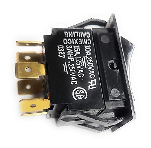 NTE Electronics 54-116 Nylon Snap-In Rocker Switch, DPDT krug, ne-akcija, crni najlonski aktuator, 0,250 Terminal za brzo