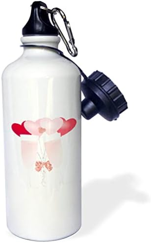 3Drose Valentinovo - dvije čaše i srca šampanjca - boce s vodom