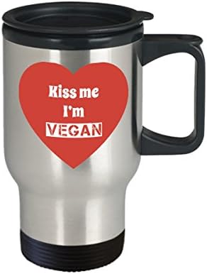 Slatka veganska putnička šalica, smiješna veganska šalica za putnike, vegetarijananska putnička šalica, veganske ideje za