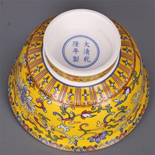 WSZJJ 2 Žuta mljevena pastelna emajl uzorka zdjela Antique Crafts Porculanski kućni antikni ukrasi