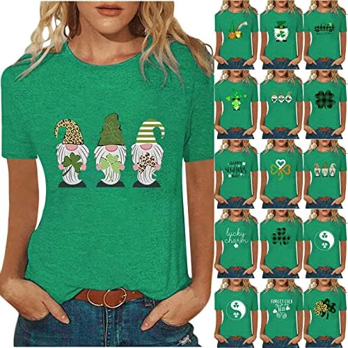 Ženske ležerne majice svetog Patrika labava bluza zeleni vrhovi majica kratkih rukava Shamrock Ireland Sweatshirt