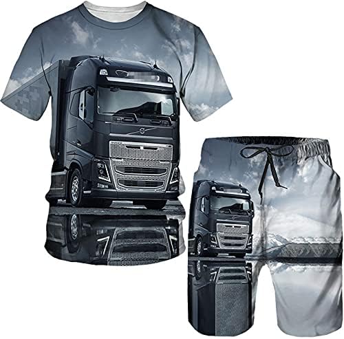 Leng.hilr veliki kamion ljeto 3d tiskane muške majice kratke hlače o vratu kratki rukavi odijelo