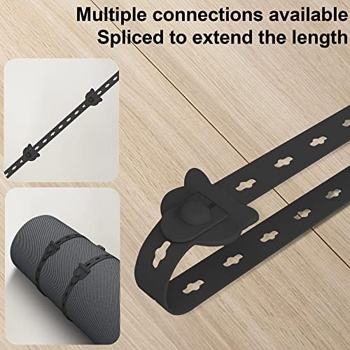 KAPLOCKE 12PCS kablovske kravate za višekratnu upotrebu, 10x0.6 -inch elastične silikonske kaiševe organizatora kabela za