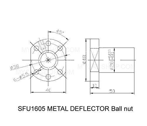 Loptu vijak FBT promjera 16 mm 1605 sa zaštitom od zazora Pojedinosti CNC stroj X Y Zkits = SFU1605 - L500 mm + Metalna lopta
