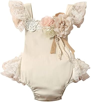 Djevojčica odjeća ruffle čipka leteći rukav romper cvjetni kombinezon za kombinezon 1. rođendan Photoshoot dojenčad Ljetna