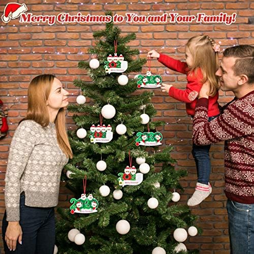 Kitway 2021 Personalizirani ukras za božićno drvce - preživjela obiteljska posebna uzorkom, uradi sam obiteljsko ime božićne