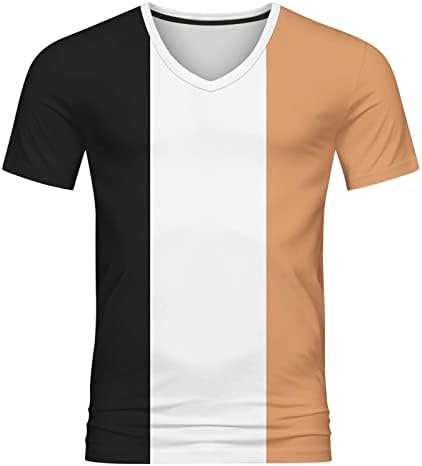 HDDK muške majice s kratkim rukavima v vrat, ljetni blok u boji patchwork vitki fit sportske majice vrhovi lagana majica