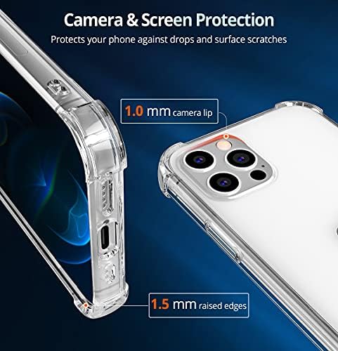 Oraza Ultra Clear Slučajevi dizajnirani za iPhone 12 Case & iPhone 12 Pro fuse [bez žurbe] Zaštitni vitki futrola s zračnim