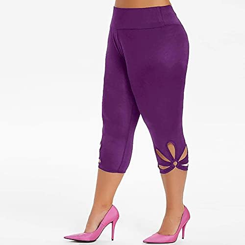 Zdfer Women Yoga fitnes tajice plus veličina trčanje u teretani Rastezanje hlača Digitalni print povremene hlače s džepovima
