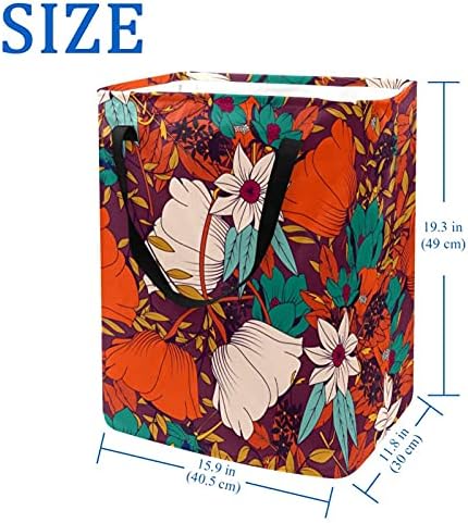 ; Dizajn košare za rublje u boji cvijeća Vodootporni Sorter prljave odjeće sklopiva mekana ručka šarene za dom uklonjivi