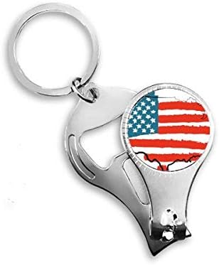 Zvijezde i pruge Amerika za zastavu Karta Country Country Nipper Ring Otvarač ključeva za ključ