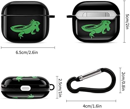 Zeleni gušter Chameleon ispisani bluetooth ušne ušice poklopac kompatibilno za airpods 3 zaštitni okvir za pohranu s privjesom