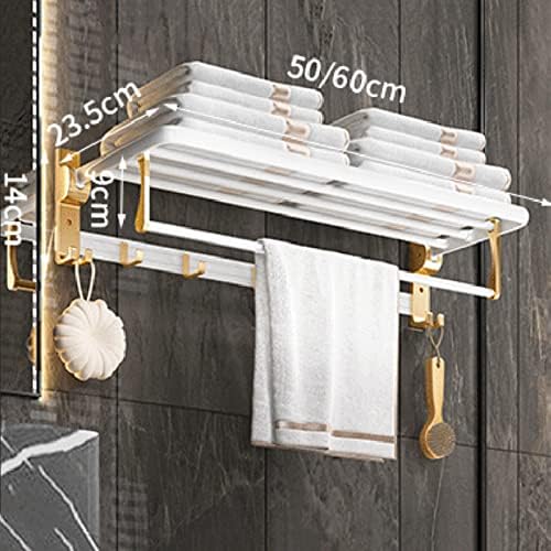 Zidni nosač ručnika za skladištenje ručnika Zidni nosač za ručnike bez bušenja Selftive Salhesive s kukama Space Aluminium